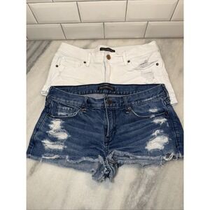 2 Pair Abercrombie & Fitch Jean Shorts Womens 27/2 Cutoff